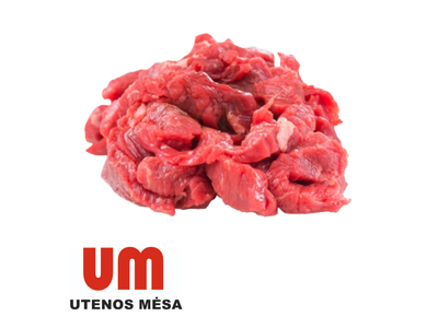 Šaldyta jautiena befstrogenui, ,3x1,3x2-5 cm gabalėliais, ~2 kg UME