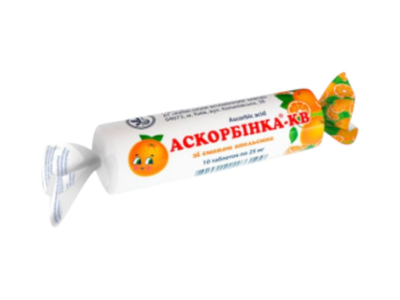 Maisto papildas gliukozė ASKORBINKA, apelsino sk., 10 tab.