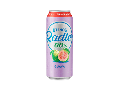 Nealkoholinis alaus kokteilis UTENOS RADLER GUAVA, 500 ml