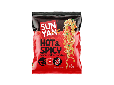 Greitai paruošiami makaronai SUN YAN (aštraus skonio), 65 g