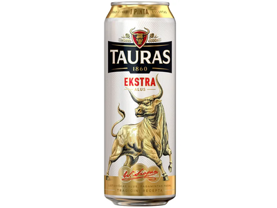 Alus TAURAS Ekstra, 5,2%, 568 ml