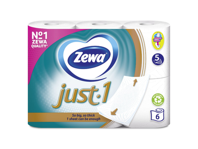 Tualetinis popierius ZEWA JUST 1, 5 sluoksnių, 6 vnt.