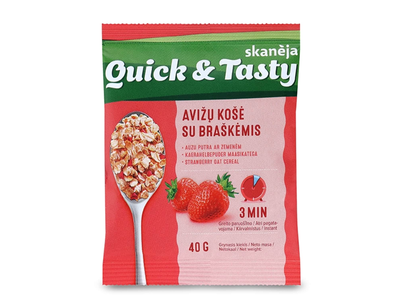 Avižinė košė su braškėmis SKANĖJA, 40 g