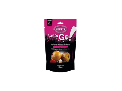 Žaliosios alyvuogės LET'S GO, be kauliukų su paprika, 70 g