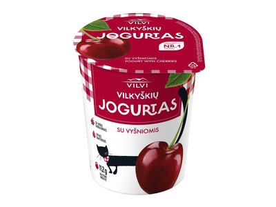 Jogurtas su vyšniomis VILKYŠKIŲ, 3,6 % rieb., 350 g