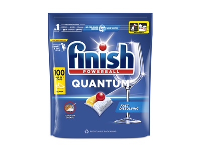 Indaplovių kapsulės FINISH QUANTUM ALL IN 1 LEMON, 100 vnt.
