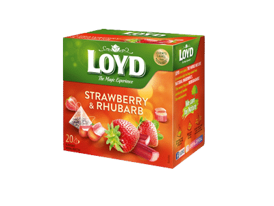 Vaisinė arbata LOYD, braškių ir rabarbarų skonio, 40 g