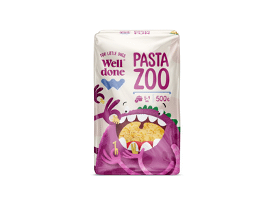 Vaikiški makaronai WELL DONE (gyvūnėlių formos), 500 g
