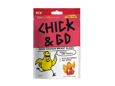 Dž. vištienos užkandis CHICK&GO su paprikomis, pipir.,nerūš., 30 g