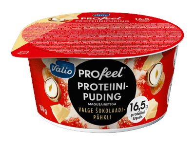Pudingas VALIO PROFEEL, balto šokolado ir riešutų sk., 2,4 % rieb., 150 g