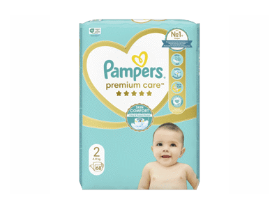 Sauskelnės PAMPERS Premium Care, Value Pack, 2 dydis, 68 vnt.