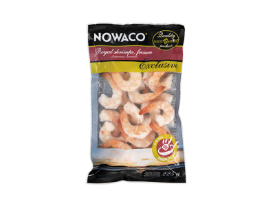 Šaldytos karališkosios krevetės NOWACO EXCLUSIVE be kiautų, 225 g