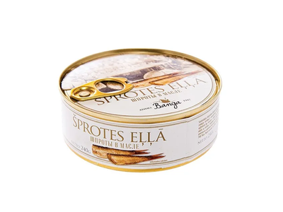 Dideli rūkyti šprotai aliejuje BANGA, 240 g