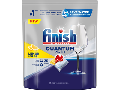 Indaplovių kapsulės "Finish Powerball Quantum all in 1" citrinų kvapo 35vnt