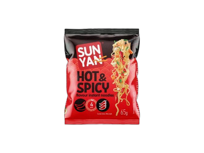 Greitai paruošiami makaronai SUN YAN aštrūs pakelyje, 65g