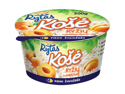 Ryžių košė RYTAS, 6%, abrikosų skonio, 200g
