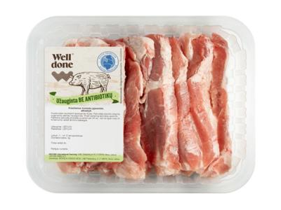 Kiaulienos šoninės pjausniai WELL DONE, užauginta be antibiotikų, 400 g