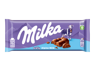 Pieninis šokoladas MILKA BUBBLY, 90 g