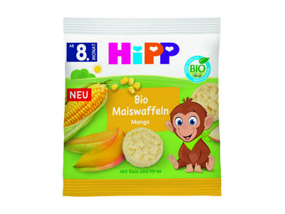 Ekologiški kukurūzų paplotėliai su mangais HiPP