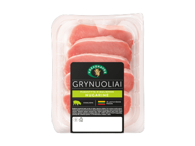 Šviežia kiaulienos nugarinė GRYNUOLIAI be kaulo, be odos, 360 g