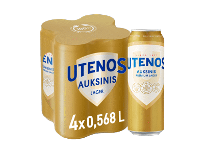Šviesusis alus UTENOS AUKSINIS, 4 vnt., 2272 ml