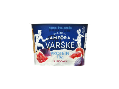 Varškė su figomis GRAIKIŠKA AMFORA PROTEIN, 0,8 % rieb., 200 g