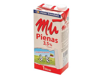 UAT pienas MŪ, 3,5 % rieb., 1 l