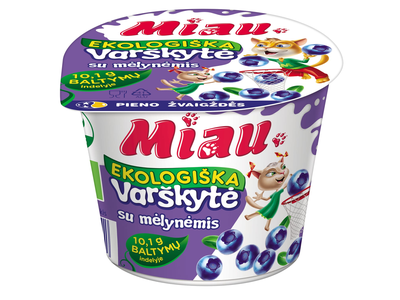 Ekol. varškytė MIAU su mėlyn., 6,0 %, 100 g