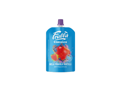 Obuolių, braškių ir mėlynių užkandis FRULLA, 100 g