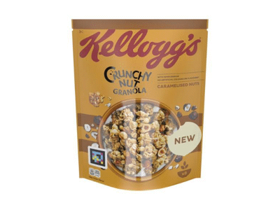 Granola KELLOGG'S su karamele ir riešutais, 380 g