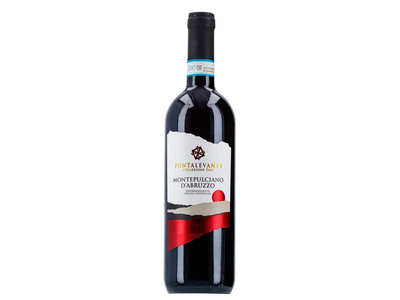 Raudonasis sausas vynas PUNTALEVANTE MONTEPULCIANO D'ABRUZZO DOC 12,5%, 075 l