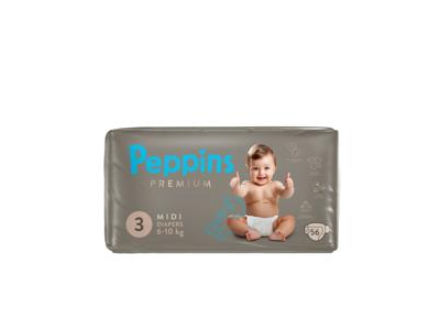 Sauskelnės PEPPINS PREMIUM, 6–10 kg,56vnt