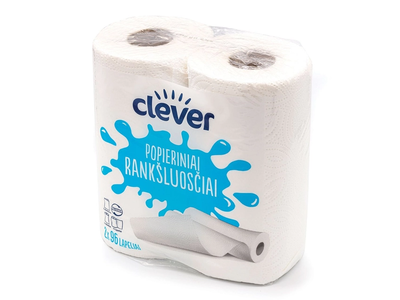 Popieriniai rankšluosčiai CLEVER 2 sluoksniai, 2 vnt.