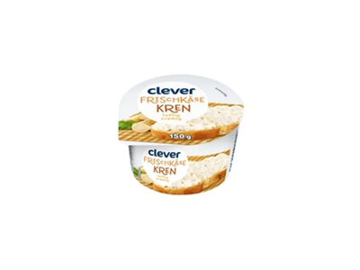 Tepamas kreminis sūris su krienais CLEVER, 150 g