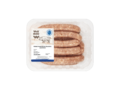 Šviežios kiaulienos plonosios dešrelės WELL DONE, 400 g
