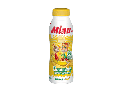 Bananinis pieno gėrimas MIAU, 2,3 % rieb., steriziluotas, 450 ml