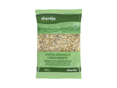 4-ių grūdų ir 2-ių sėklų dribsniai SKANĖJA, 400 g