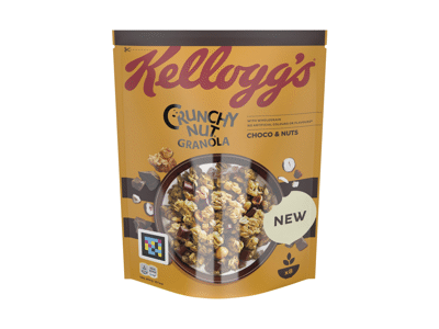 Granola KELLOGG'S su šokoladu ir riešutais, 380 g