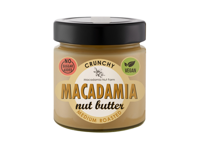 Skrudintų makadamijos riešutų kremas MACADAMIA NUT FARM, su gabaliukais, 180 g
