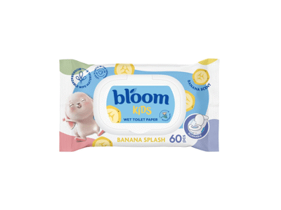 Drėgnos servetėlės BLOOM, banan.,60vnt.