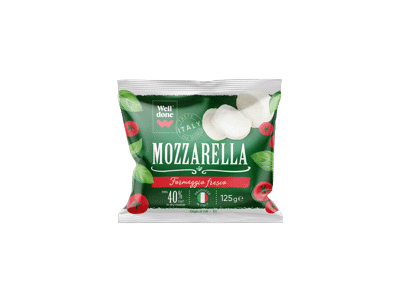 Mocarela WELL DONE, 40 %, 125 g.