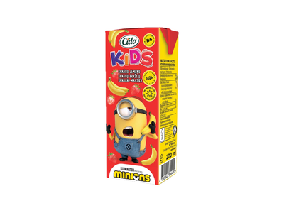 Bananų ir braškių gėrimas CIDO KIDS, 0,2 l