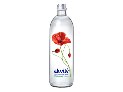 Natūralus mineralinis vanduo AKVILĖ, lengvai gazuotas, stiklinėje taroje, 0,75 l