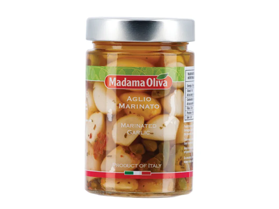 Marinuotas česnakas saulėgrąžų aliejuje MADAMA OLIVA, 300 g