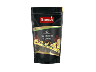 Biri žalioji arbata GURMAN'S su imbierais ir citrinomis, 90 g