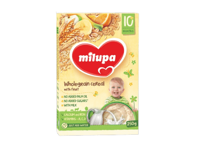 Pieniška grūdų košė MILUPA su vaisiais (nuo 10 mėn.), 250 g