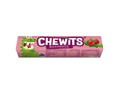Braškių kramtomieji saldainiai, CHEWITS, 29g