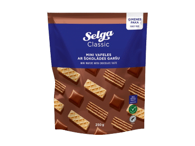 Vafliukai SELGA, šokolado skonio, 250 g
