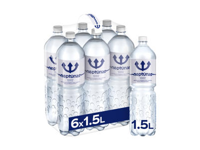 Natūralus gazuotas mineralinis vanduo NEPTŪNAS, 6x1.5 l