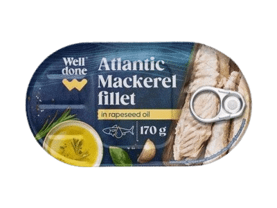 Skumbrių filė aliejuje WELL DONE, 170 g